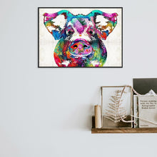 Charger l&#39;image dans la galerie, Cochon coloré - peinture complète de diamant - 40x30cm

