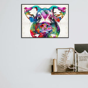 Cochon coloré - peinture complète de diamant - 40x30cm