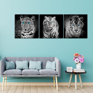 3pcs/animaux ensemble - peinture en diamant carré complet - 80x30cm