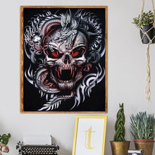 Charger l&#39;image dans la galerie, Crâne de nouveauté - diamant rond complet - 40x30cm
