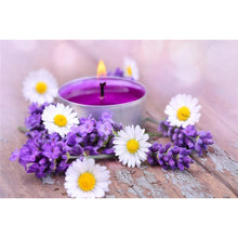 Charger l&#39;image dans la galerie, Fleurs violettes - diamant rond complet - 40x30cm

