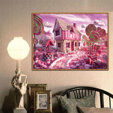 Charger l&#39;image dans la galerie, Bâton de bonbon rose - diamant rond complet - 40x30cm
