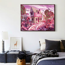 Charger l&#39;image dans la galerie, Bâton de bonbon rose - diamant rond complet - 40x30cm
