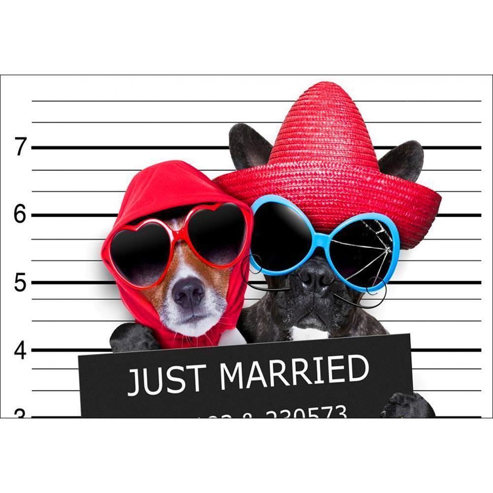 Chien - diamant rond complet - 40x30cm