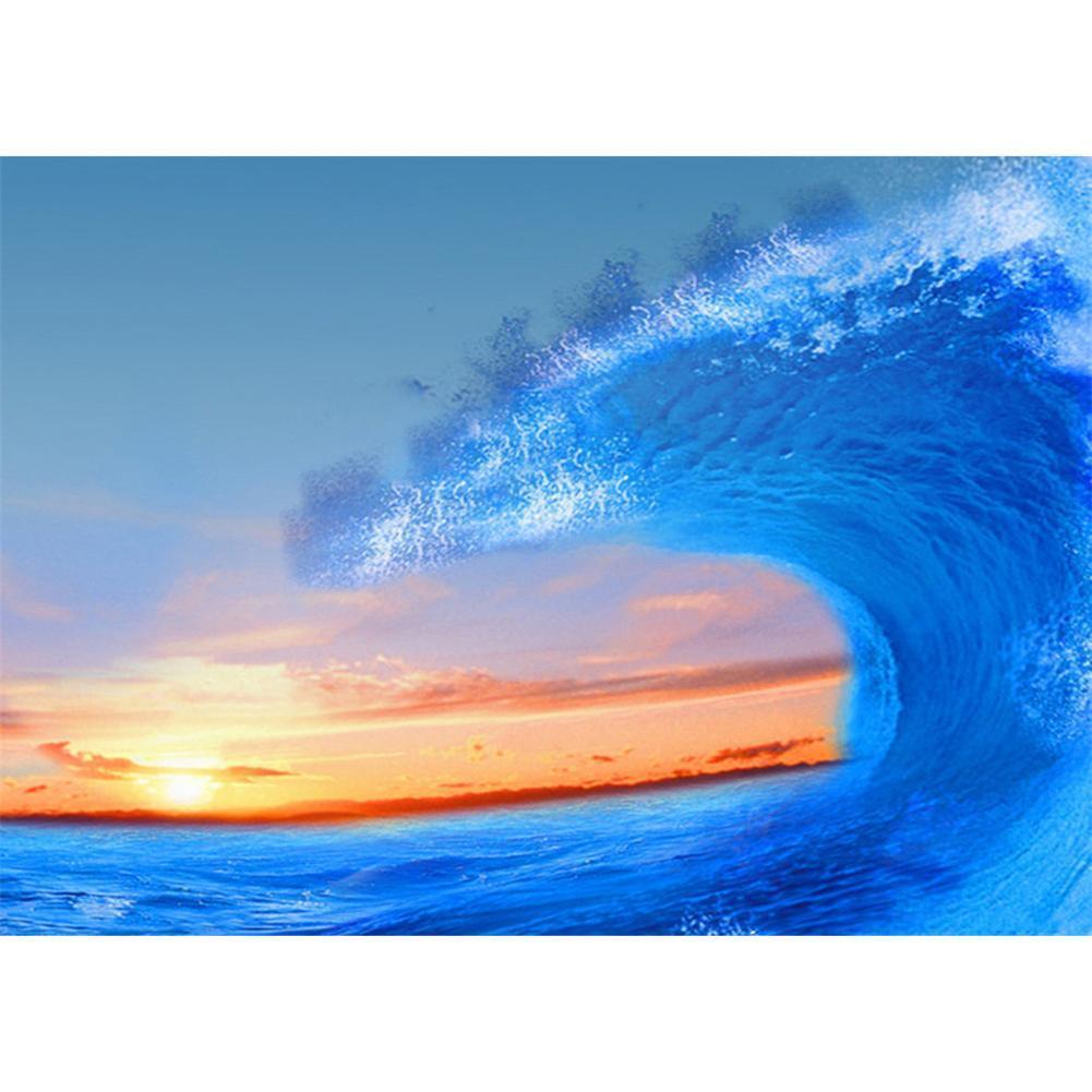 Wave - peinture diamant pleine - 40x30cm