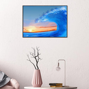 Wave - peinture diamant pleine - 40x30cm