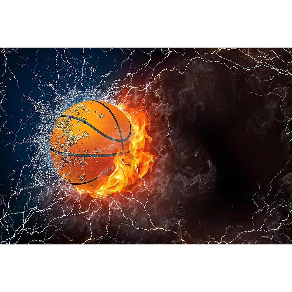 Basket-ball - peinture diamant - 40x30cm