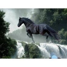 Charger l&#39;image dans la galerie, Cheval de course - diamant rond complet - 40x30cm

