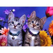 Charger l&#39;image dans la galerie, Chats - diamant rond complet - 40x30cm
