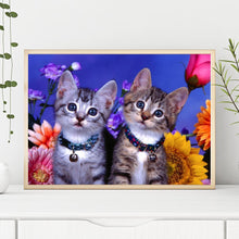 Charger l&#39;image dans la galerie, Chats - diamant rond complet - 40x30cm

