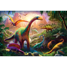 Charger l&#39;image dans la galerie, Dinosaures - diamant rond complet - 40x30cm

