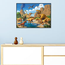Charger l&#39;image dans la galerie, Ciel de dinosaures - diamant rond complet - 40x30cm
