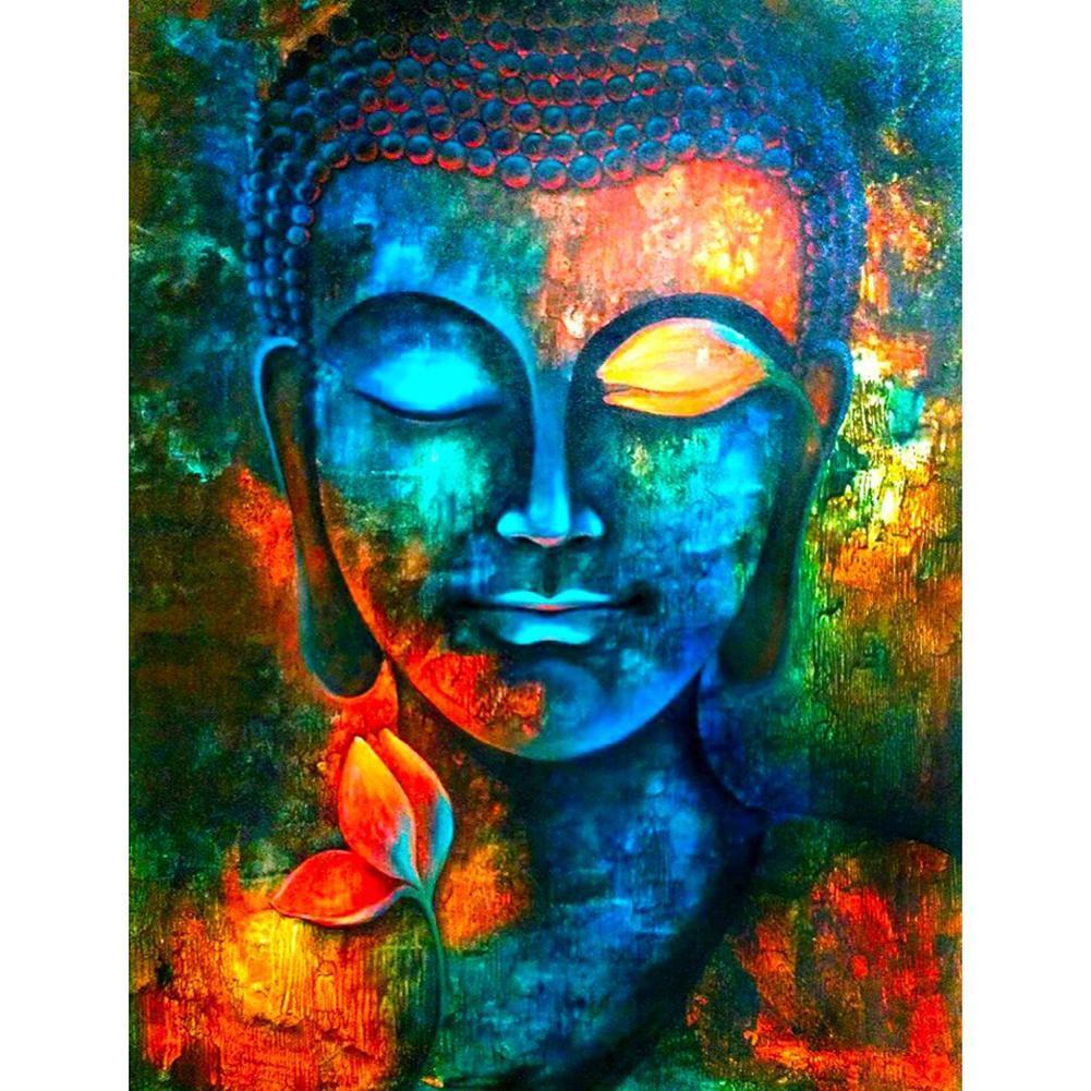 Bouddha rétro - diamant rond complet - 40x30cm