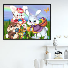 Charger l&#39;image dans la galerie, Lapins - diamant rond complet - 30x40cm
