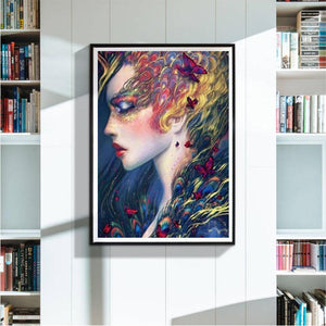 Beauté de profil - peinture complète de diamant - 40x30cm