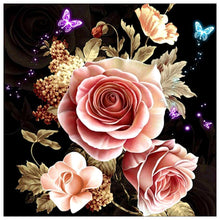 Charger l&#39;image dans la galerie, Fleurs chaudes - peinture en diamant complet - 30x30cm
