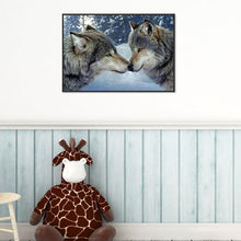 Charger l&#39;image dans la galerie, Baisers loups - peinture diamant pleine - 40x30cm
