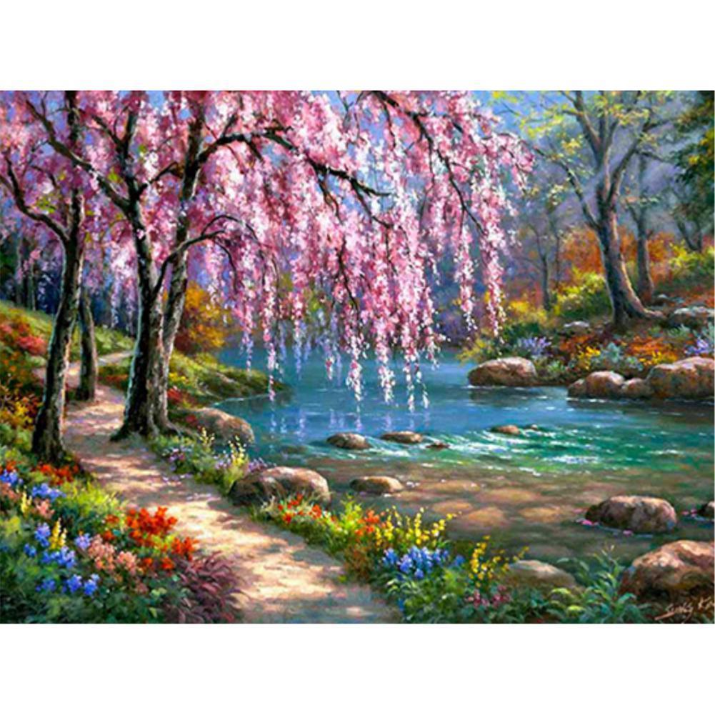 Paysage - diamant rond complet - 40x30cm