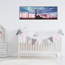 Charger l&#39;image dans la galerie, Champ vintage - peinture en diamant ronde - 80x30cm
