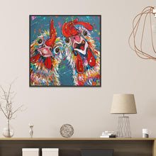 Charger l&#39;image dans la galerie, Poule de coq - peinture complète de diamant - 30x30cm
