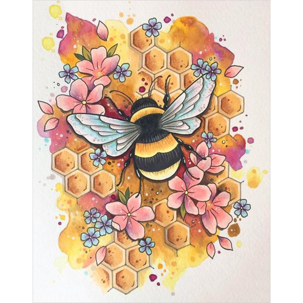Abeille - peinture en diamant complet - 40x30cm