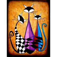 Charger l&#39;image dans la galerie, Trois chats - peinture en diamant complet - 30x40cm
