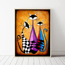 Charger l&#39;image dans la galerie, Trois chats - peinture en diamant complet - 30x40cm
