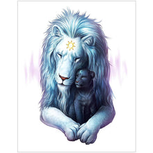 Charger l&#39;image dans la galerie, Lion love - diamant rond complet - 30x40cm
