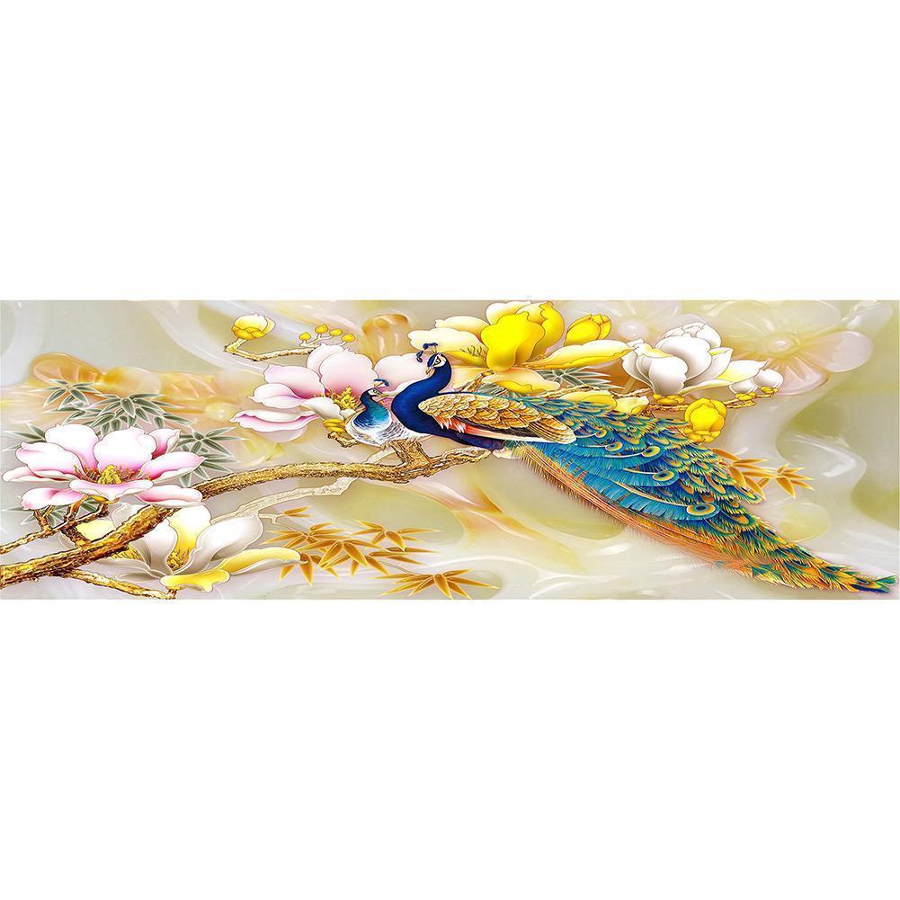 Peafowl jaune - peinture complète de diamant - 80x30cm