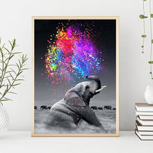 Charger l&#39;image dans la galerie, Éléphant de marche - diamant rond complet - 40x30cm

