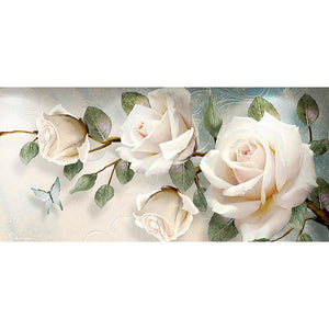 Fleur - peinture complète de diamant - 90x45cm
