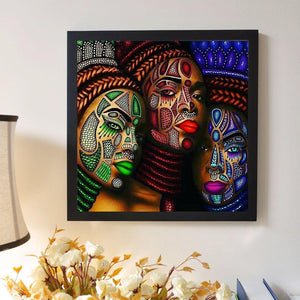 Visage peint - peinture en diamant complet - 30x30cm