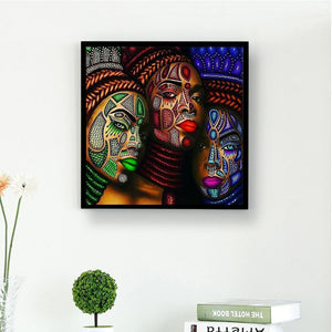 Visage peint - peinture en diamant complet - 30x30cm