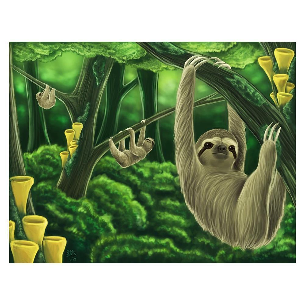 Climb bradypod - peinture diamant complet - 40x30cm