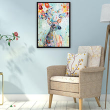 Charger l&#39;image dans la galerie, Cerf coloré - diamant rond complet - 40x30cm
