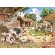 Charger l&#39;image dans la galerie, Ferme de village - diamant rond complet - 40x30cm
