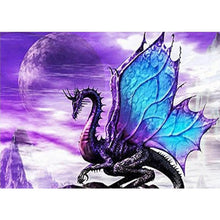 Charger l&#39;image dans la galerie, Dragon violet - diamant rond complet - 40x30cm
