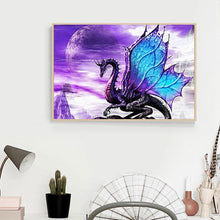 Charger l&#39;image dans la galerie, Dragon violet - diamant rond complet - 40x30cm
