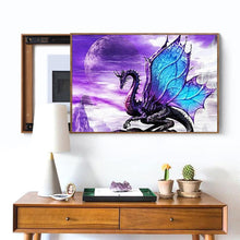 Charger l&#39;image dans la galerie, Dragon violet - diamant rond complet - 40x30cm
