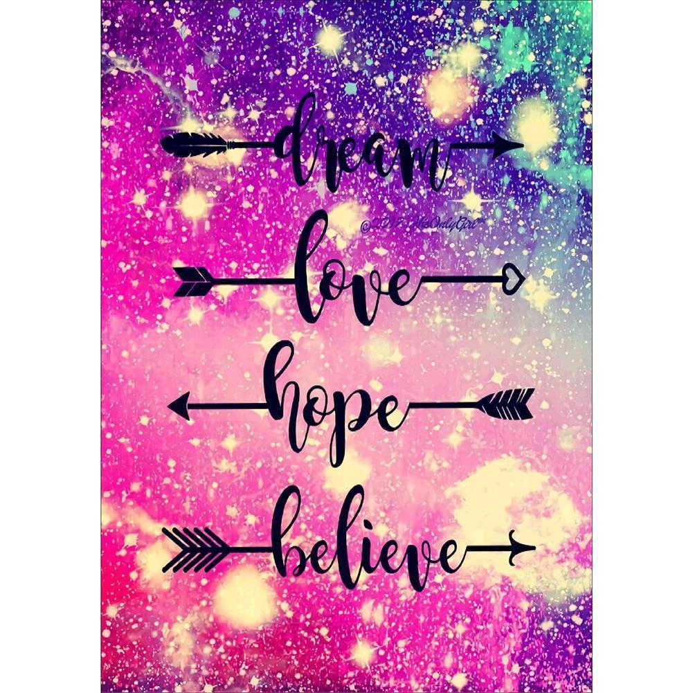 Lettre - diamant rond complet - 30x40cm