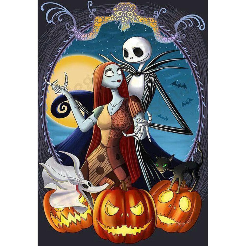 Crâne de nouveauté - diamant rond complet - 30x40cm