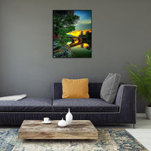 Charger l&#39;image dans la galerie, Pont de coucher du soleil - diamant rond complet - 30x40cm
