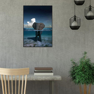 Éléphant - diamant rond complet - 30x40cm