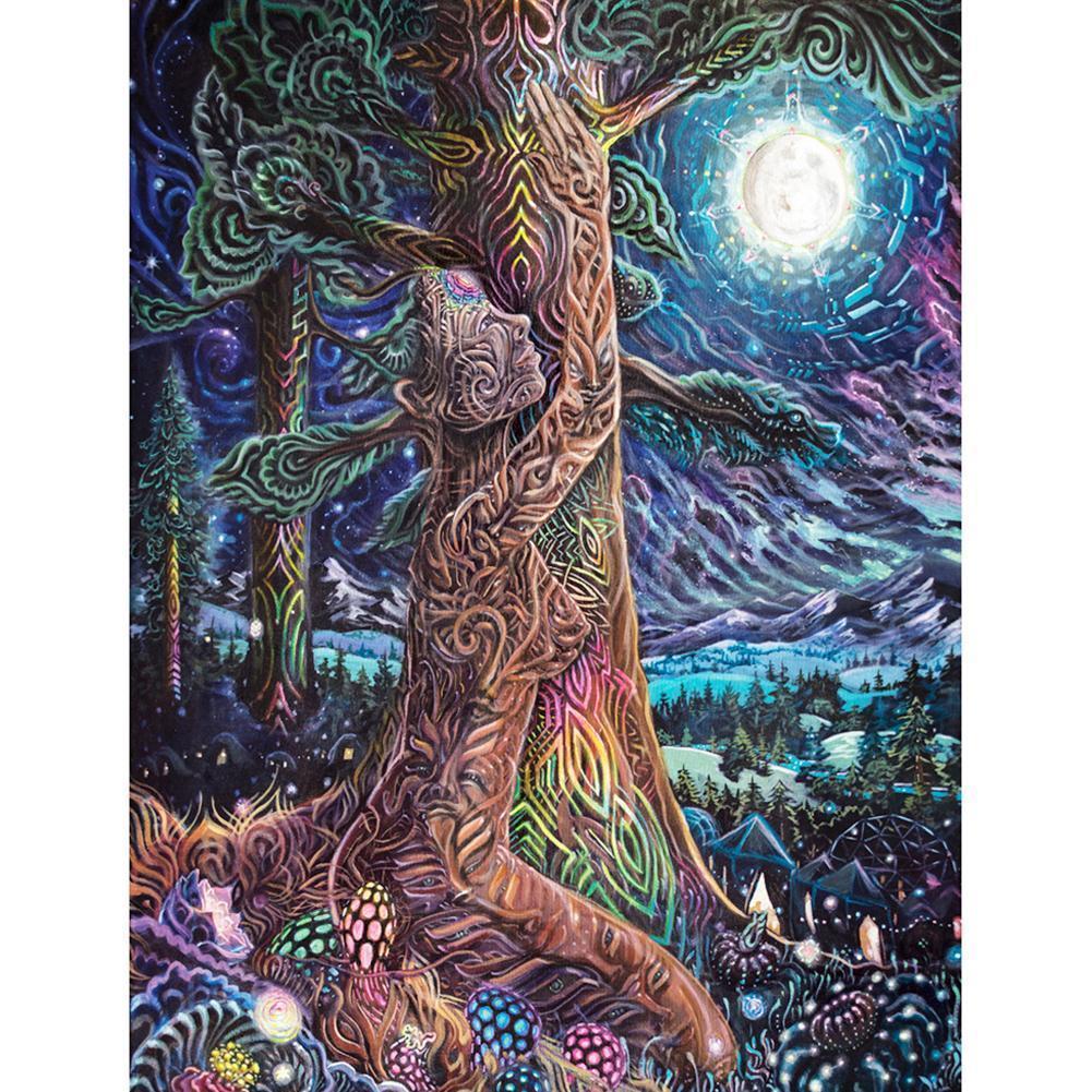 Arbre fantastique - diamant rond complet - 30x40cm