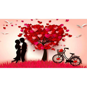 Amour romantique - peinture en diamant complet - 40x30cm