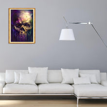 Charger l&#39;image dans la galerie, Crâne craintif - diamant rond complet - 30x40cm
