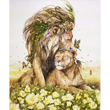 Charger l&#39;image dans la galerie, Lion - diamant rond complet - 40x30cm
