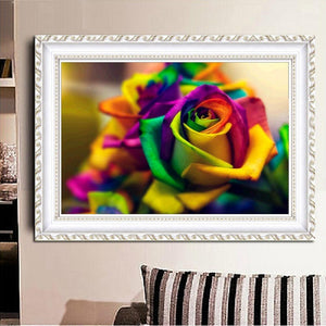 Fleur magnifique - diamant rond complet - 40x30cm