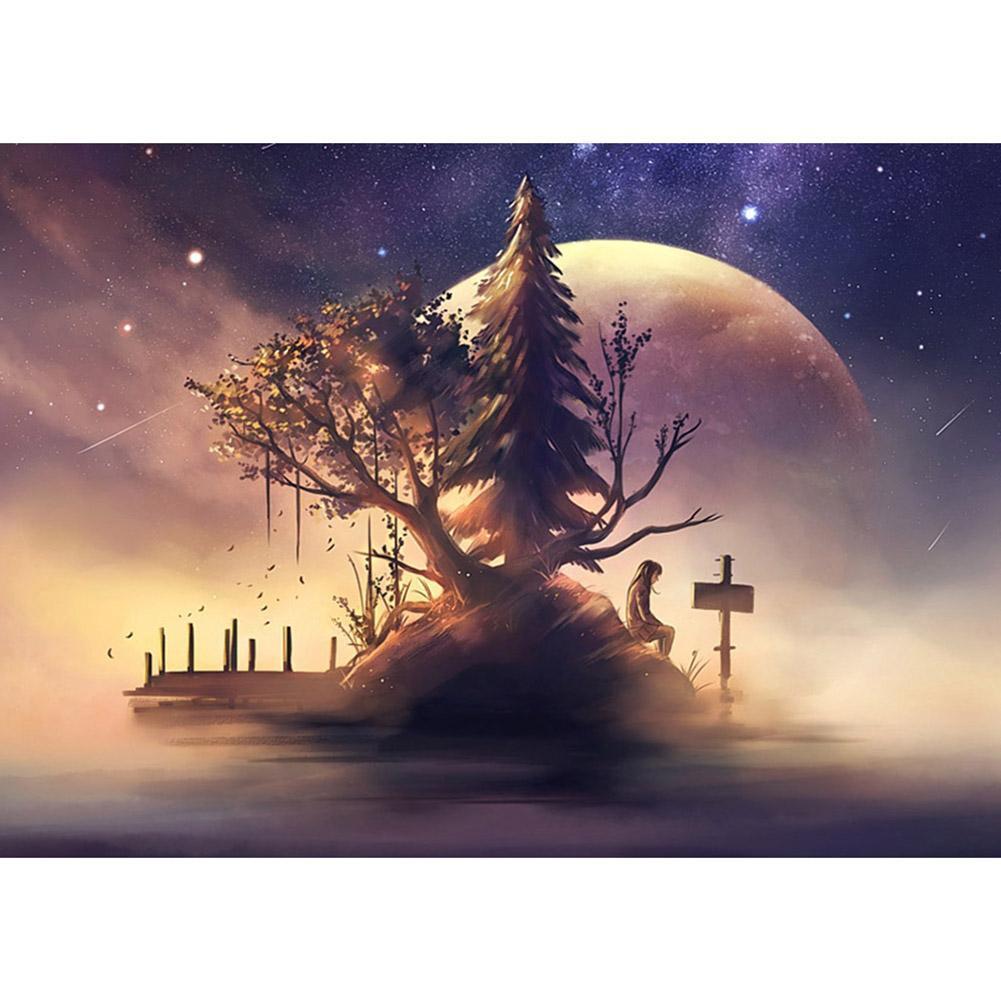 Arbre fantastique - diamant rond complet - 40x30cm