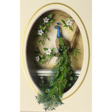 Charger l&#39;image dans la galerie, Paon - diamant rond complet - 60x40cm
